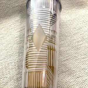 STARBUCKS  Tumbler Tribal Motif Gold White Diamond
